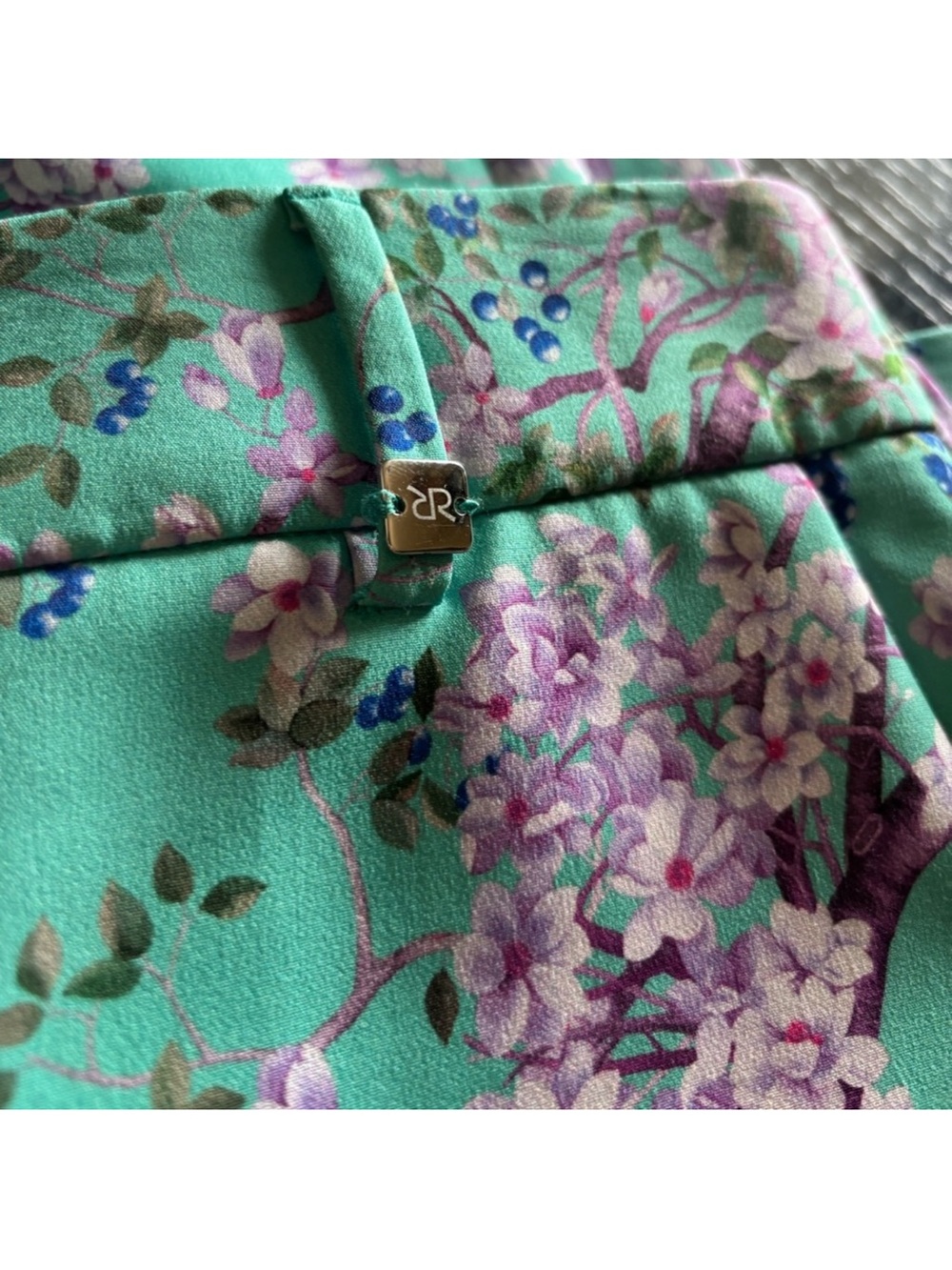 RAFFAELLO ROSSI NWT Gabriella femine floral mint green trouser pant size EU 32 - Picture 13 of 15